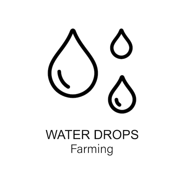 Drops outline vector icon Thin line black water drops icon vector simple data element illustration concept editable stroke isolated on white background