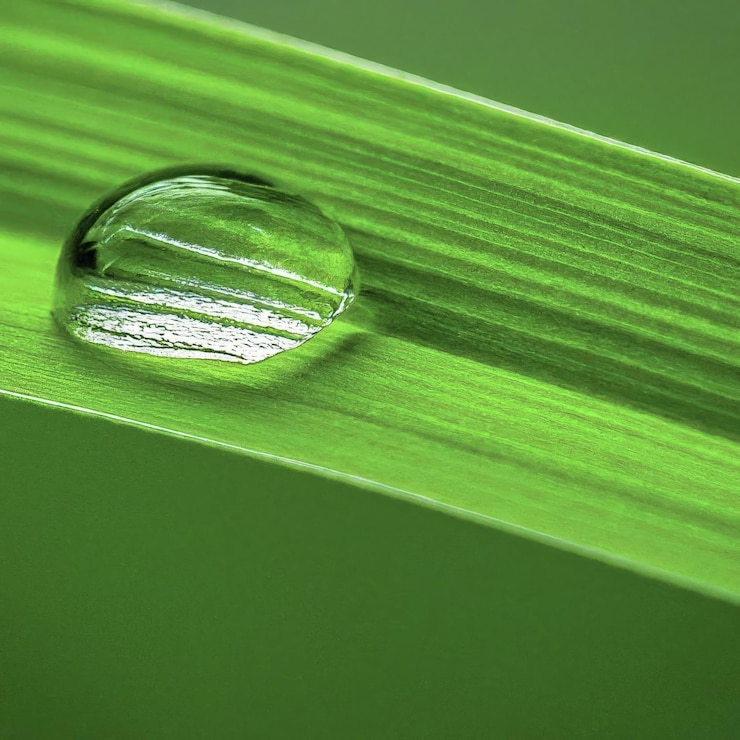 Vector drops of water on green leaves drops of water on green leaves