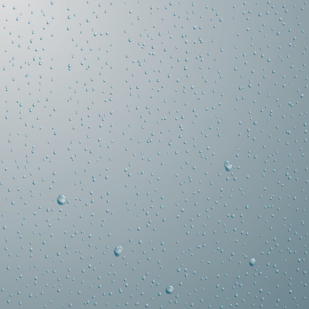 水滴。雨やシャワーが青色の背景に値下がりしました。図