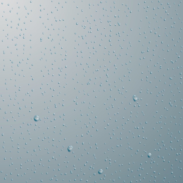 Drops of water. Rain or shower drops  on blue background.  illustration