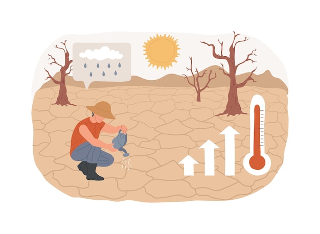 Drought isolated concept vector illustration