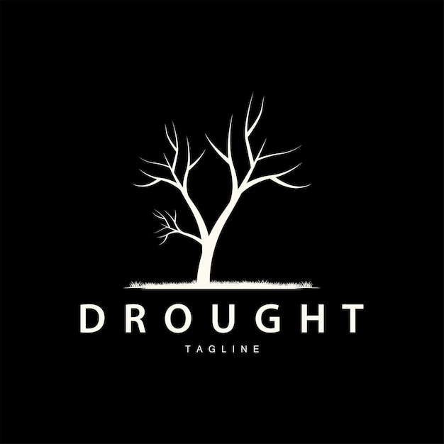 Drought Logo Dry Tree Logo Design with Simple Minimalist and Modern Vector Line Style