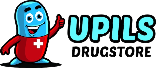 Drug store logo mascot template