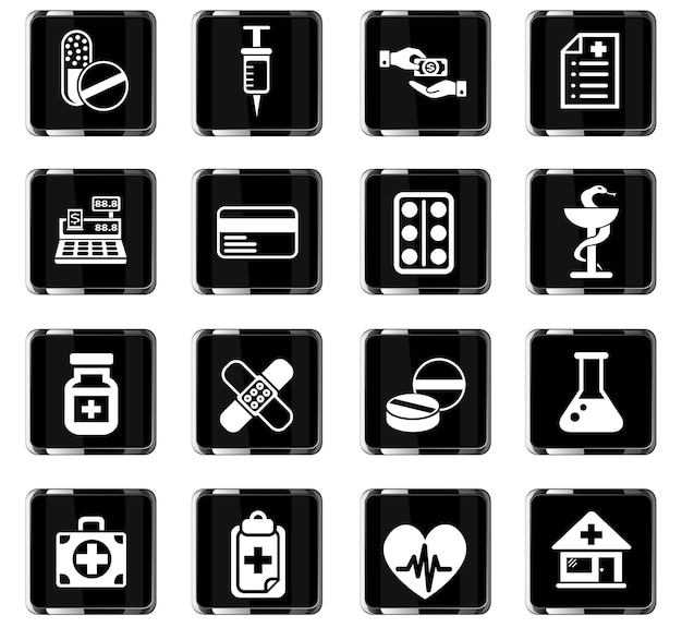 Drug store web icons for user interface design