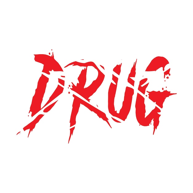 Vector drug text illustration vector