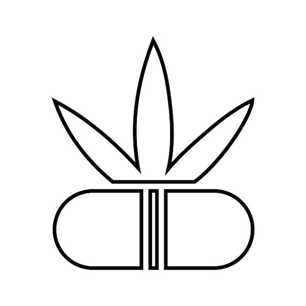 Drugs nature outline icon Line art vector