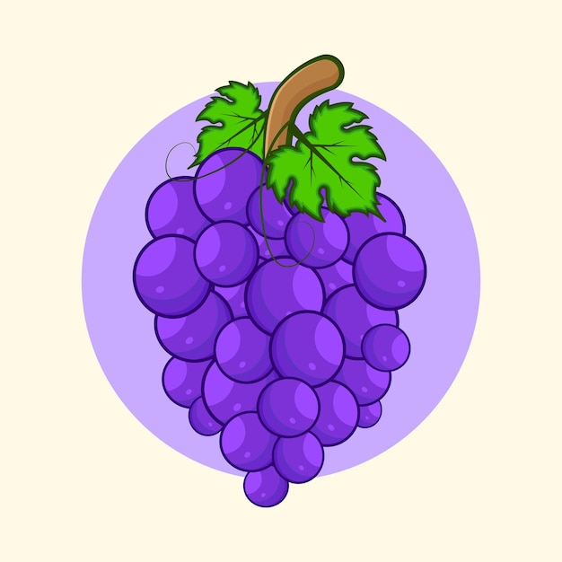 Druivenfruit cartoon stijl illustratie ontwerp