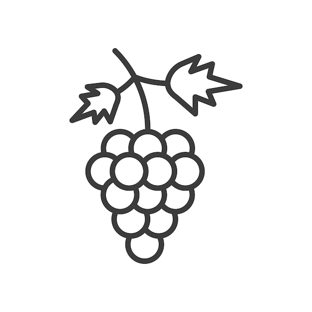 Druivenpictogram set druivenvruchtenplant vector symbool landbouw bessen pictogram in zwarte gevulde en omschreven stijl