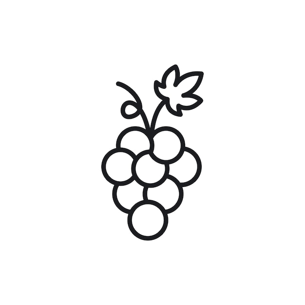 Druivenpictogram set druivenvruchtenplant vector symbool landbouw bessen pictogram in zwarte gevulde en omschreven stijl