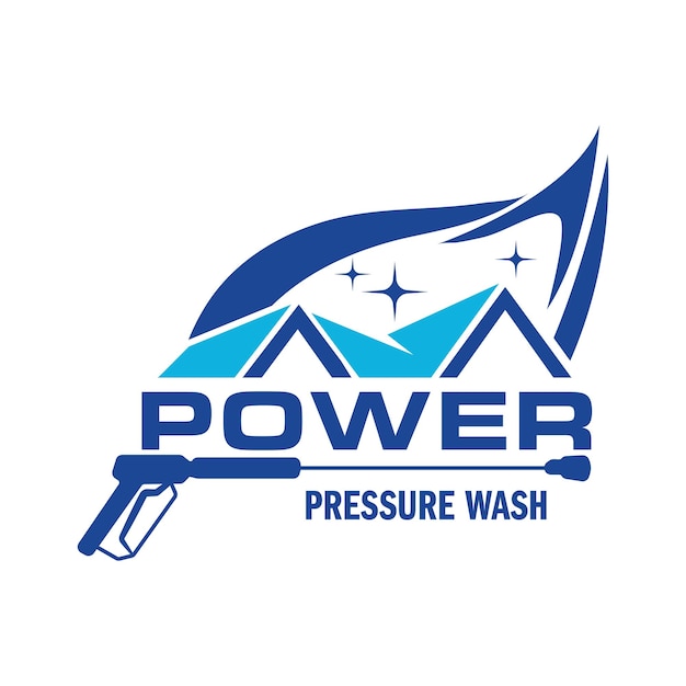 Druk power wash spray logo ontwerp Professional Power Washing illustratie vector grafische sjabloon