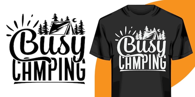 Drukke camping t-shirtontwerp