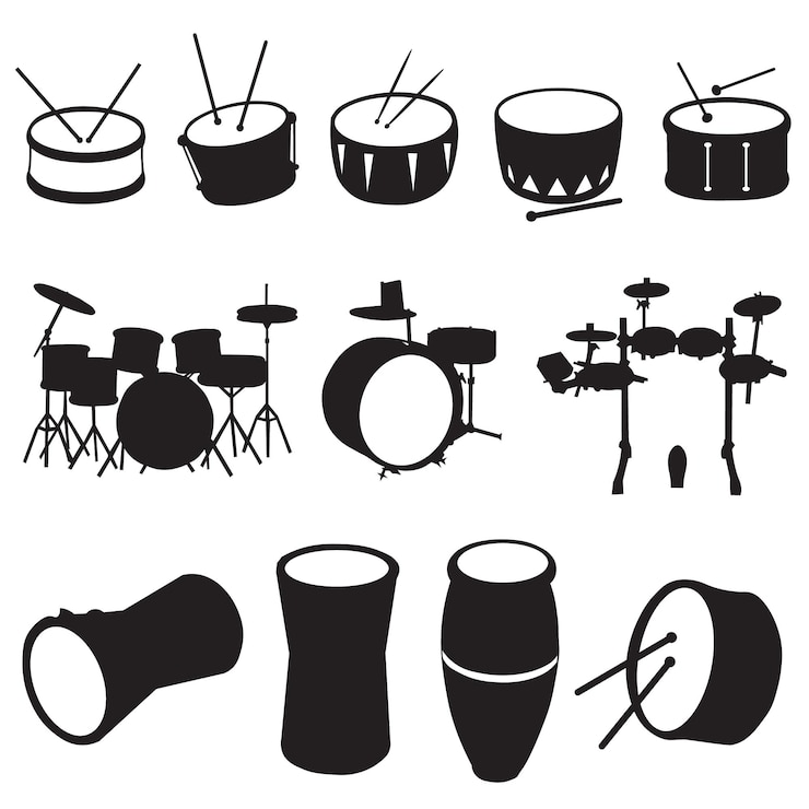 Vector drum drum eps vector illustratie voor muziek en percussie ontwerpen