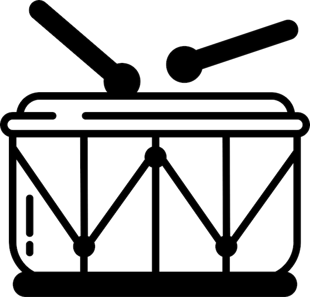 Vector drum glyph and line vector illustration