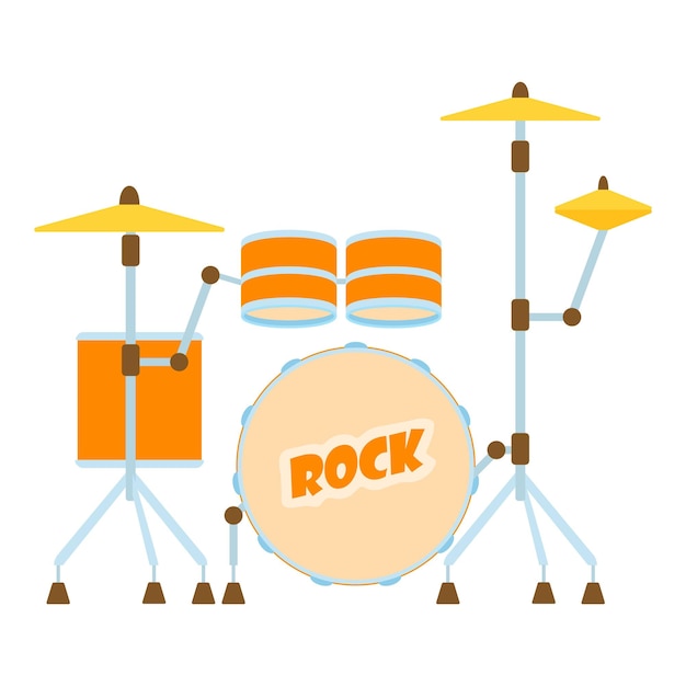 Drum icon Flat illustration of drum vector icon for web