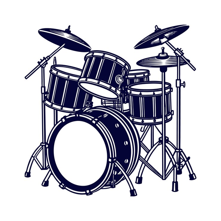 Vector a drum kit clipart isolated vector illustration