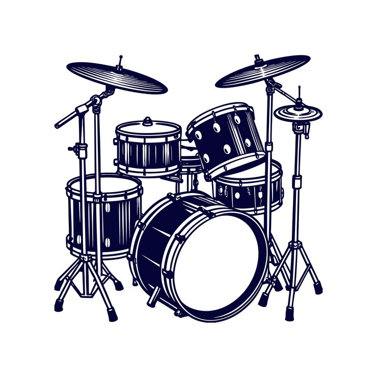 Vector a drum kit clipart isolated vector illustration