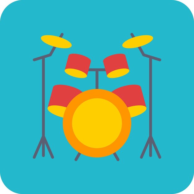 Vector drum kit icon