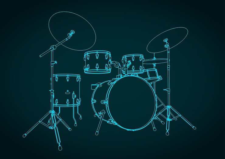 Vector drum kit illustration