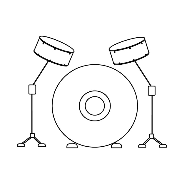 Vector drum kit semi flat color vector object