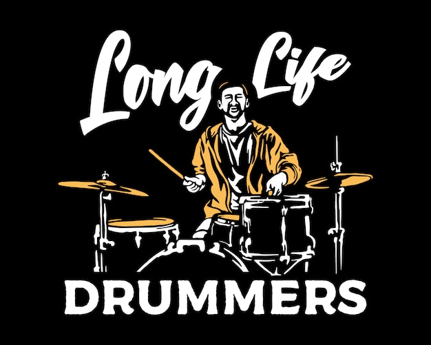 Drum player illustration