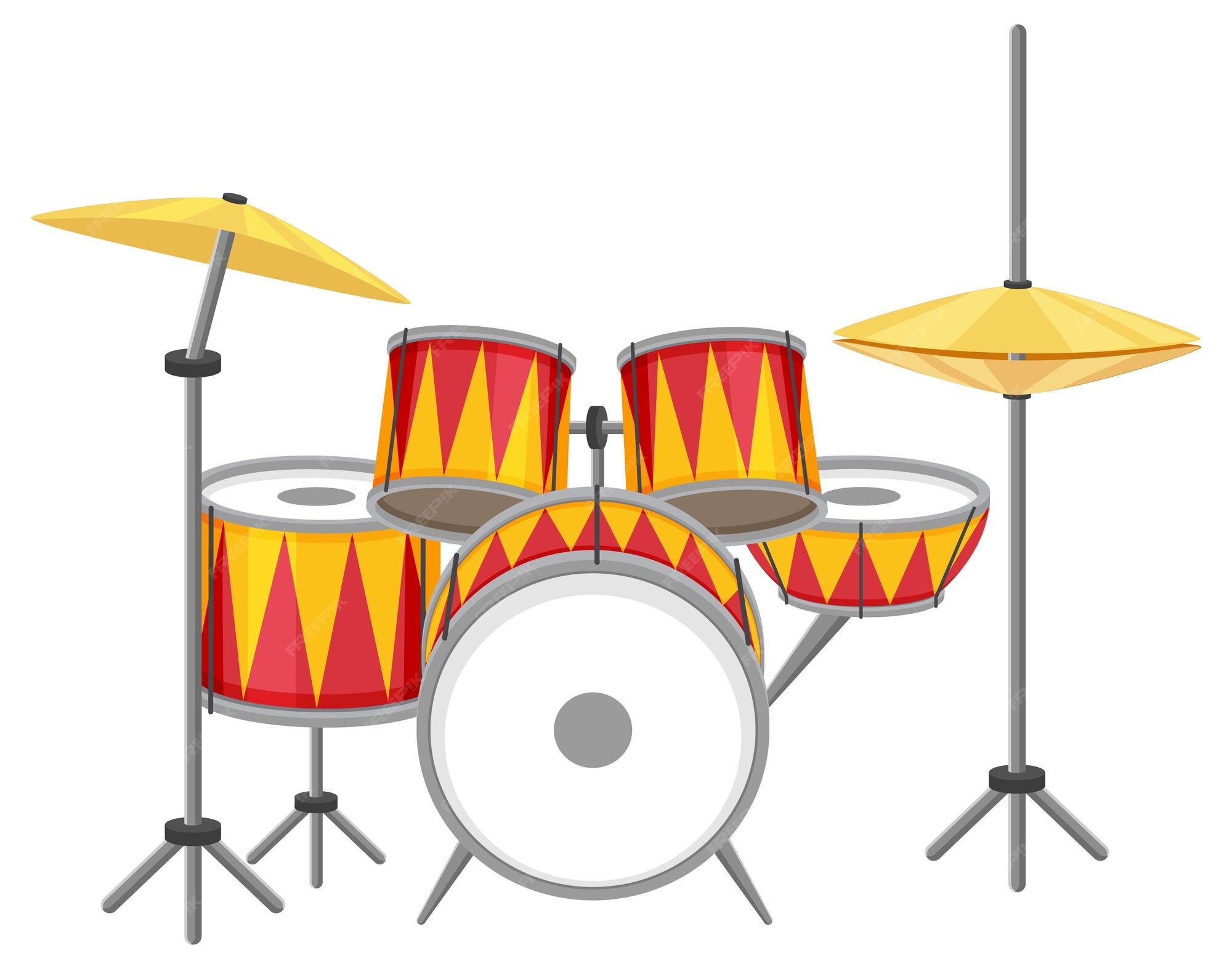 premium-vector-a-drum-set-on-white-background