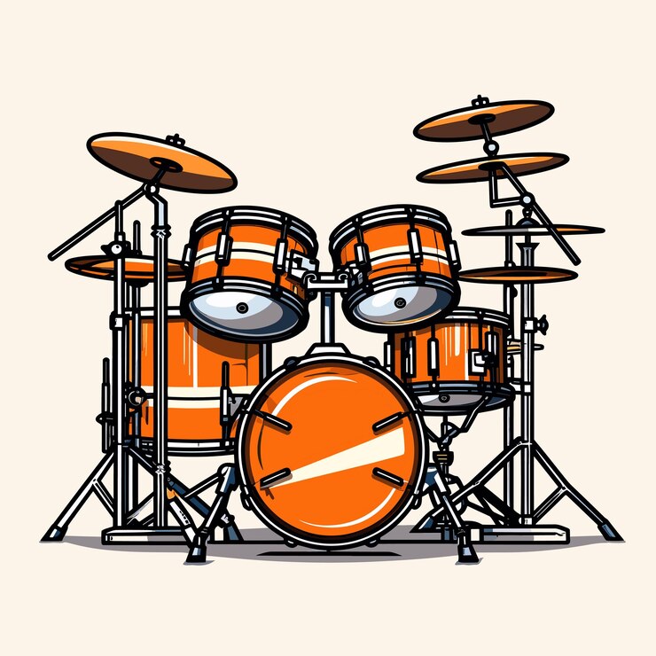 Vector a drum set with a drum set and the words " s " on it.