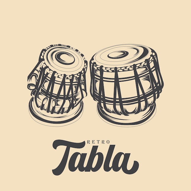 Drum tabla instrument vector stock illustraties