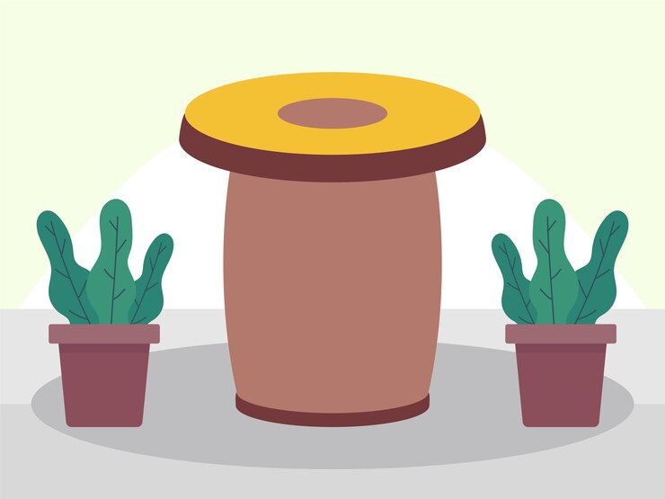 Vector drum table concept illustration stylish and beautiful