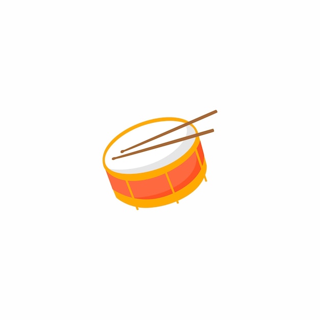 Premium Vector A drum with two sticks on it and the word drum on the top.