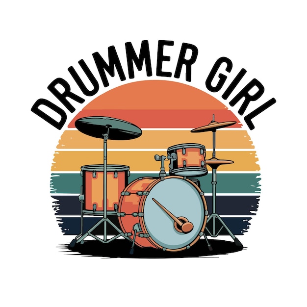 drummer girl sunset