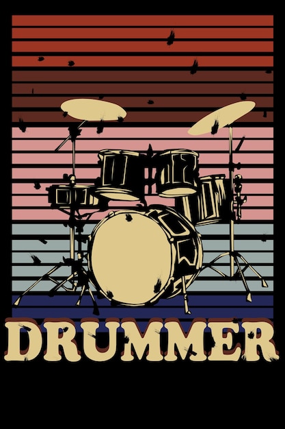 Vector the drummer hand drawing