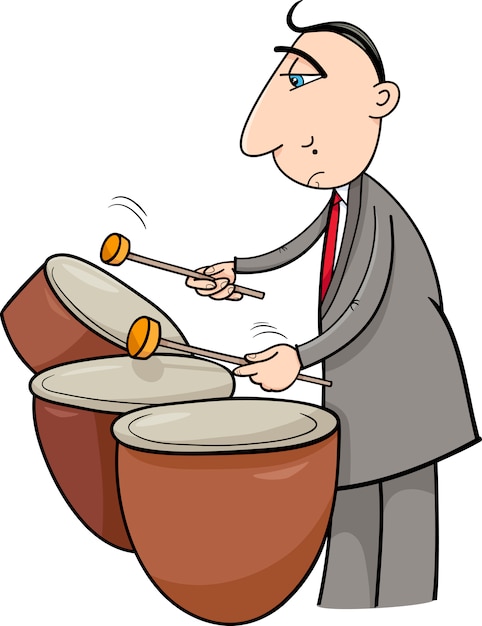 drummer muzikant cartoon afbeelding