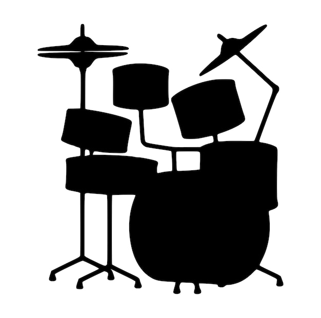 Drummer silhouette acoustic drum kit silhouette trap set percussion musical instrument