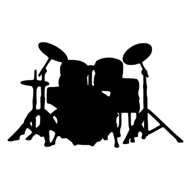 Drummer silhouette acoustic drum kit silhouette trap set percussion musical instrument