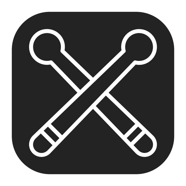 ドラムスティックのアイコンベクトル画像はロックンロールに使用できます