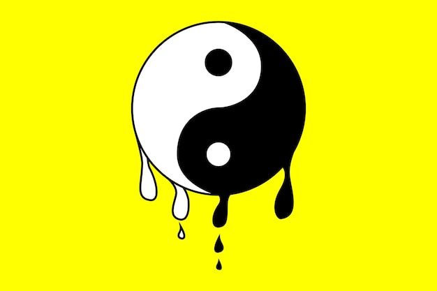 Druppelende Yin Yang Abstracte Ontwerp Druppels