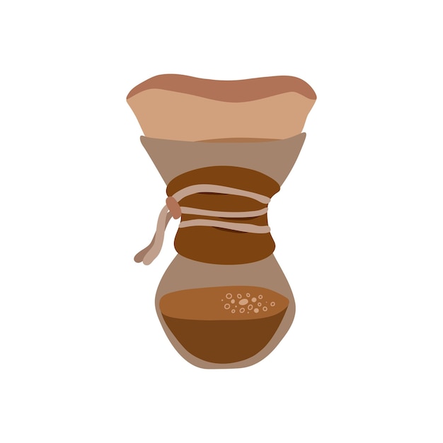 Druppelfilterkoffie Koffiecultuur Vectorillustratie