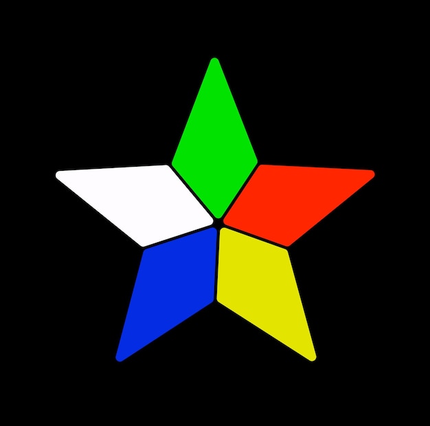 Druze religion symbol icon Druze vector icon five colors star vector