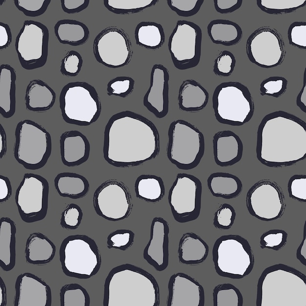 Dry brush stone grey seamless pattern