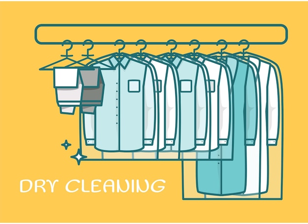 Dry cleaning laundry service vector flat banner