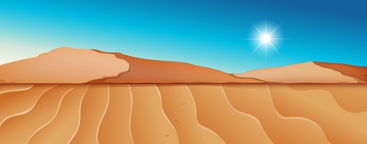वेक्टर dry desert landscape scene