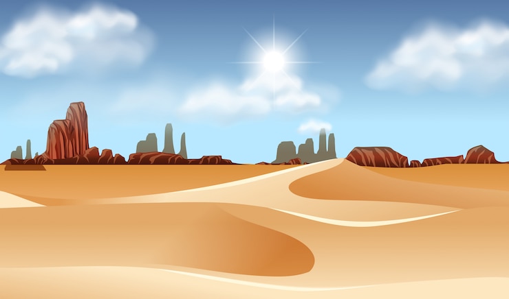 वेक्टर a dry desert landscape