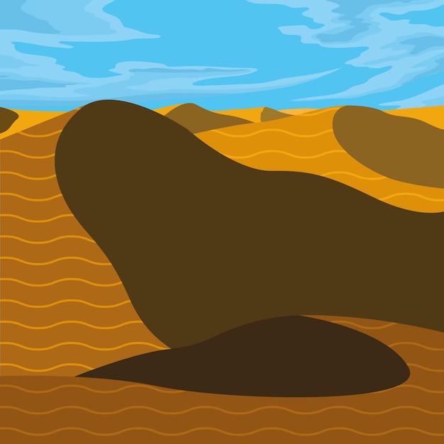 Вектор Сухой пустынный пейзаж