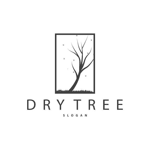 Dry Tree Logo Dead Tree Plant Design Vector Silhouette Illustration Template