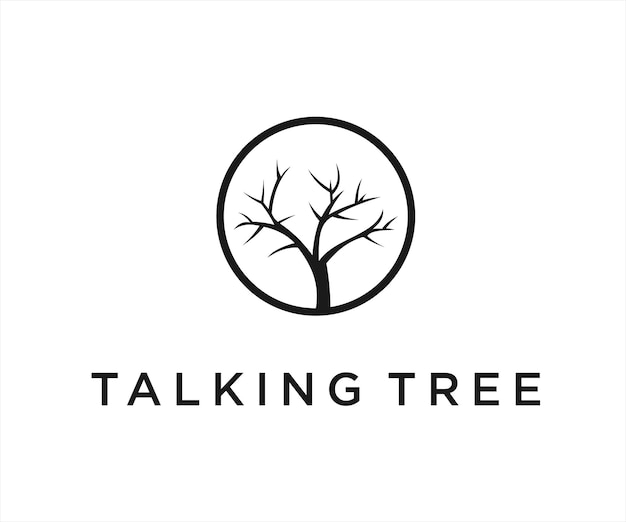 Dry Tree Logo Design Vector Illustration