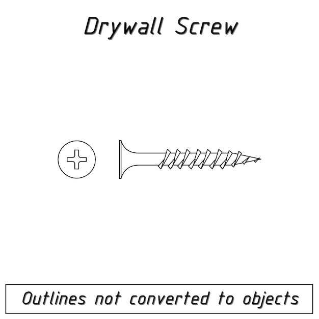 Drywall screw blueprint outline