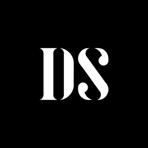Дизайн логотипа буквы DS S Первоначальная буква DS Большая буква Монограмма логотип белый цвет DS логотип D S дизайн DS D Sx9