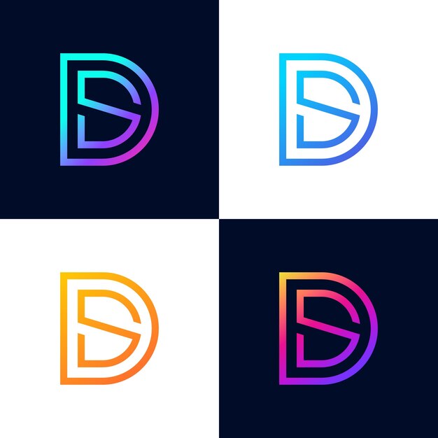 Ds letter minimalist logo creativo moderno brillante icon design tipografia modello vettoriale