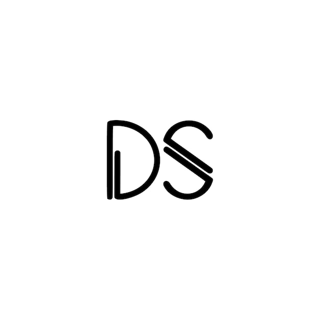 Ds monogramma logo design lettera testo nome simbolo logotipo monocromatico carattere alfabetico logo semplice