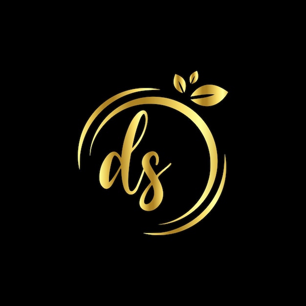 DS Monograms Circle handwriting logo template vector